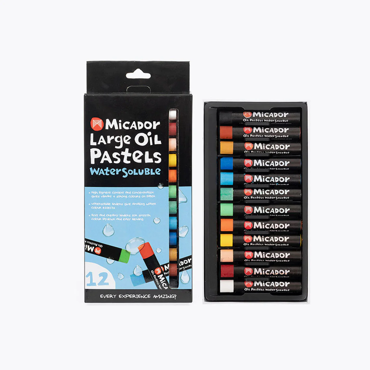 Large Oil Pastels Pack 12 Watersoluble - Micador