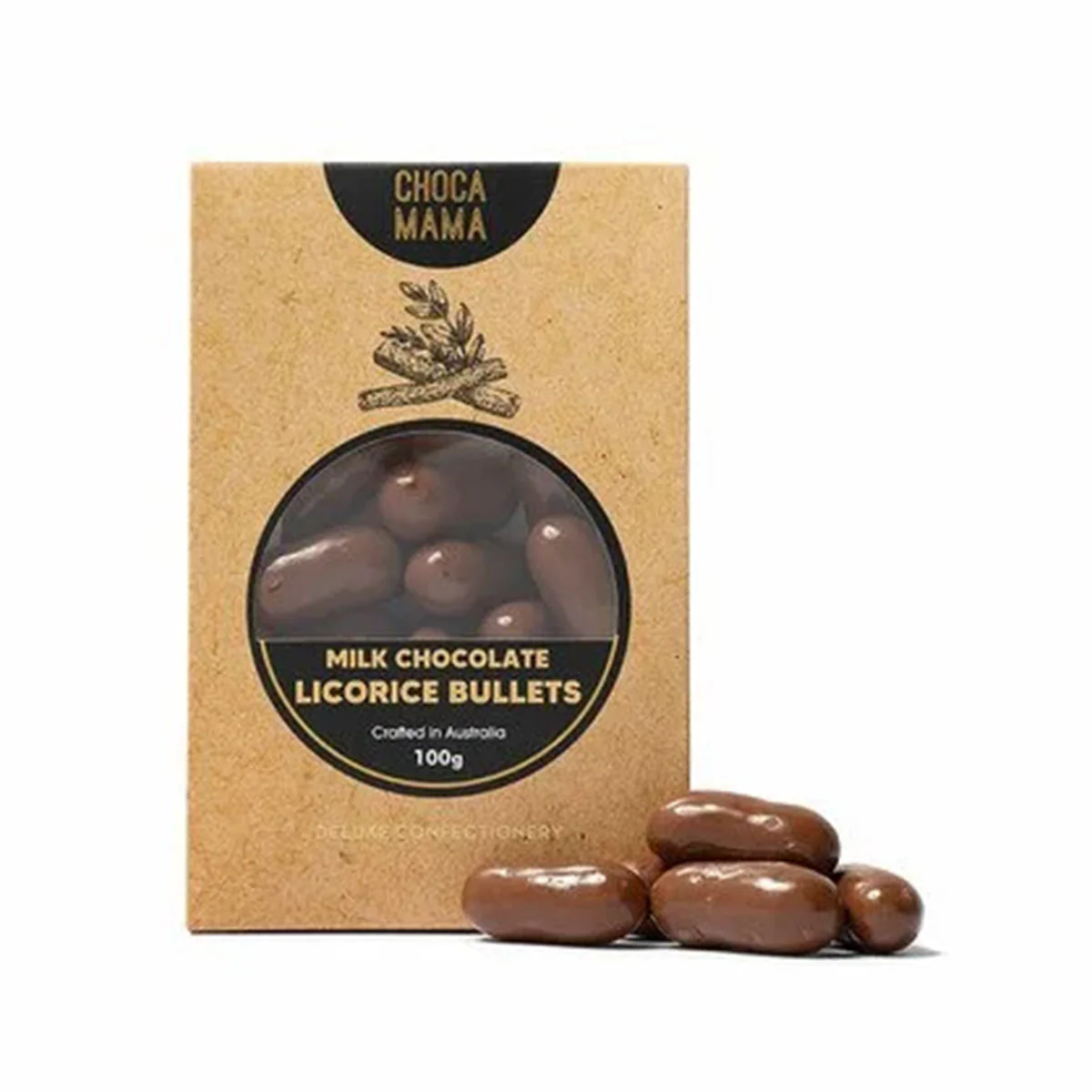 Liquorice Bullets Milk Chocolate 100g - Chocomama