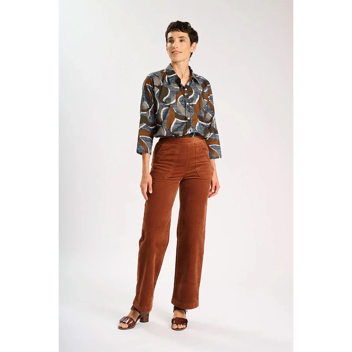 Long Pants Peggy Sue Caramel Velvet Corduroy - Image 2