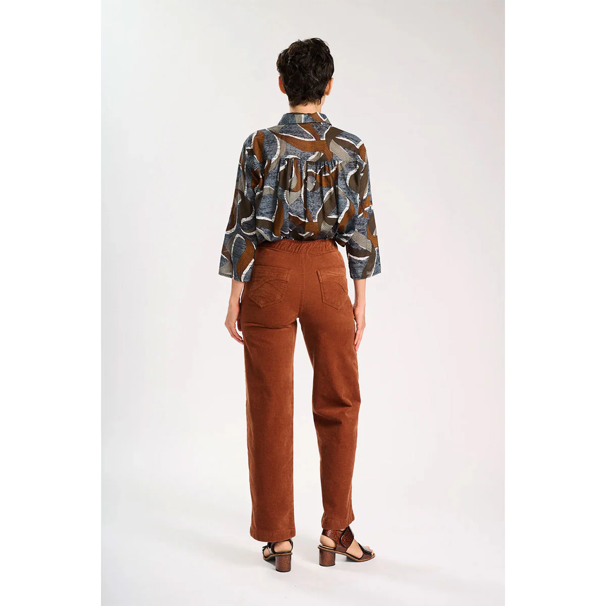 Long Pants Peggy Sue Caramel Velvet Corduroy - Image 3