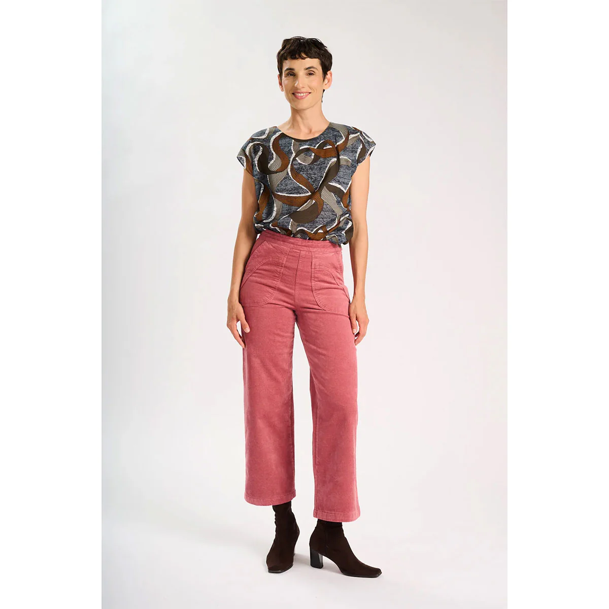 Long Pants Peggy Sue Pink Velvet Corduroy - Image 2