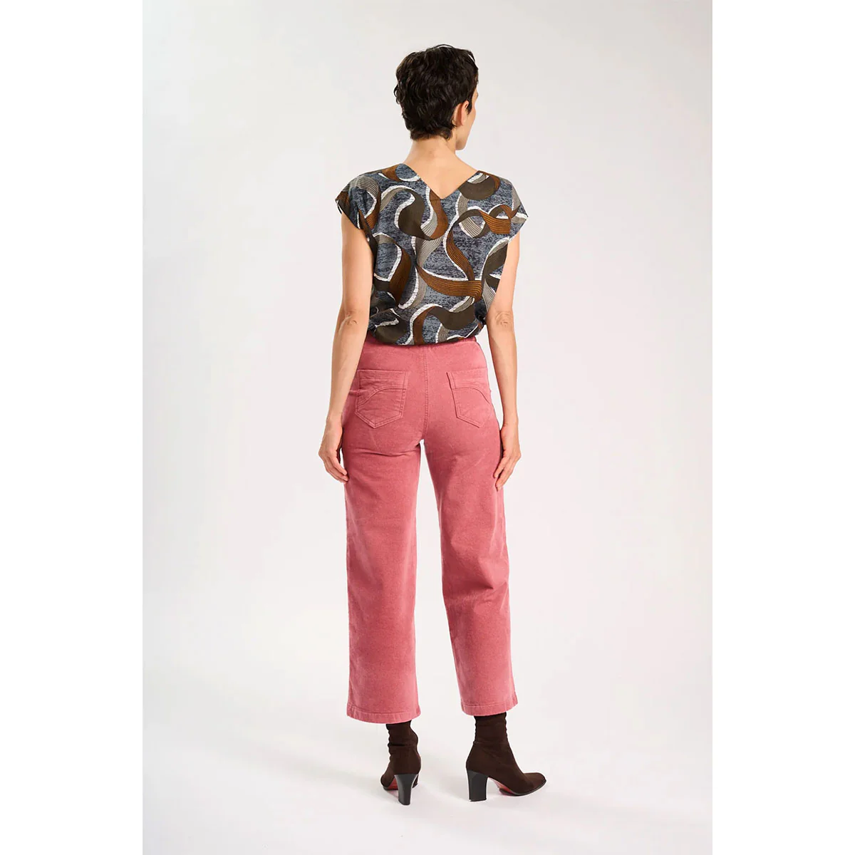Long Pants Peggy Sue Pink Velvet Corduroy - Image 3