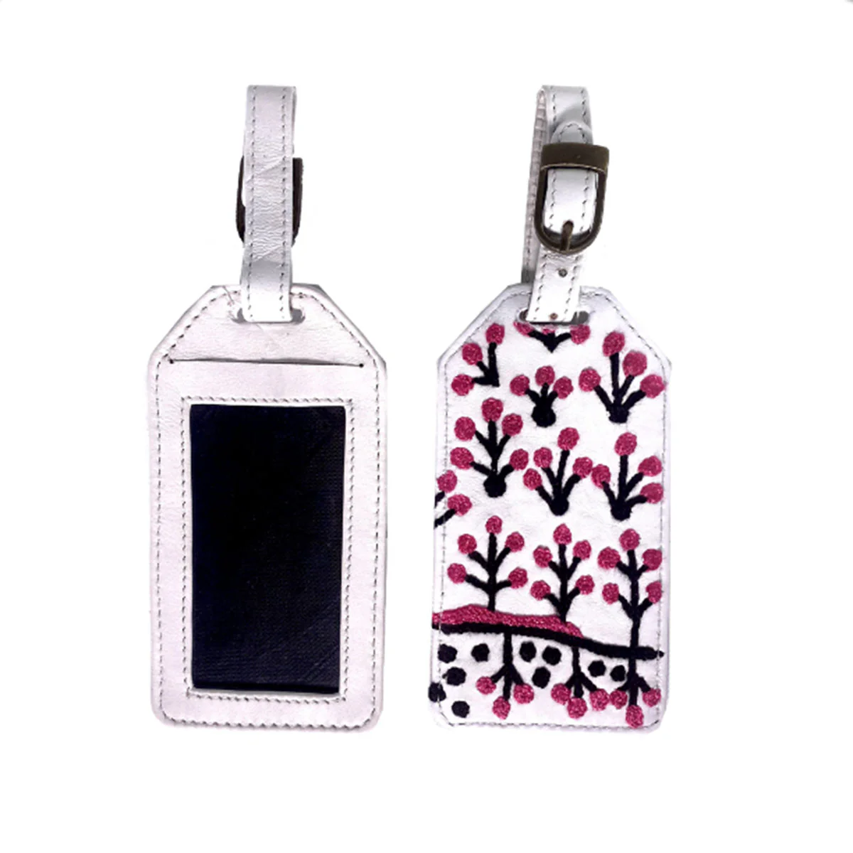 Luggage Tag Leather Embroidered RFL637 - Better World Arts