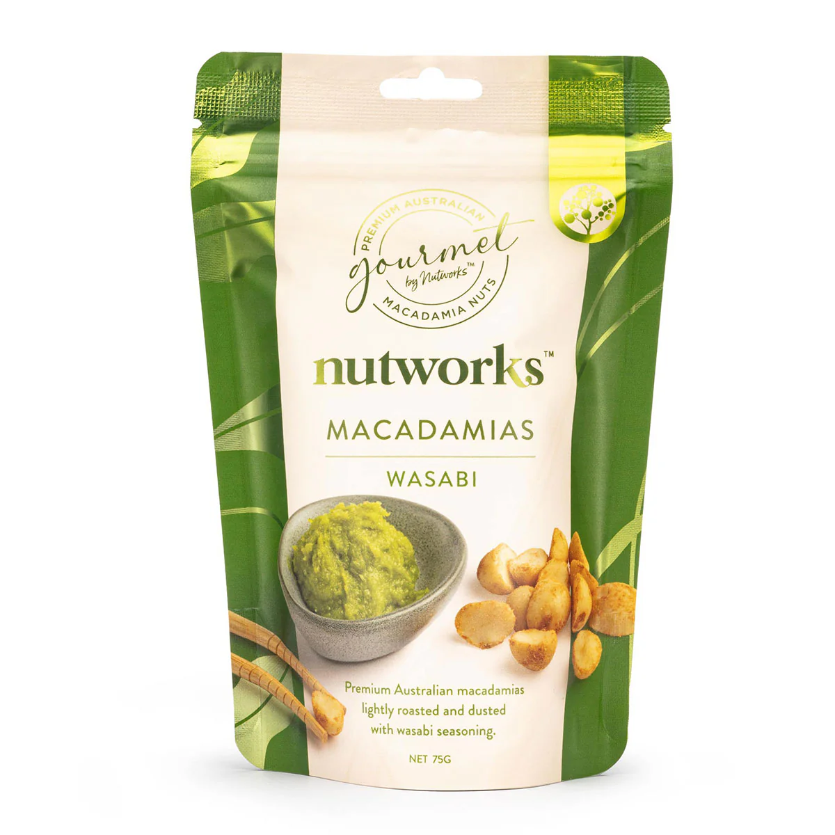 Macadamia Nuts Wasabi 75g Nutworks - Gourmet Brands