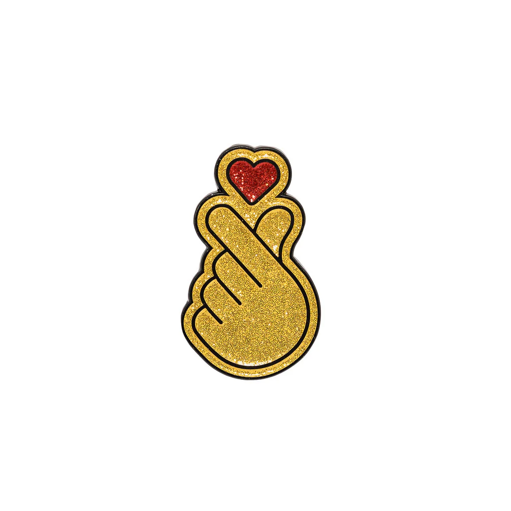 Magnet Hallyu Finger Heart Gold Glitter Powder - Explore Engage Enjoy