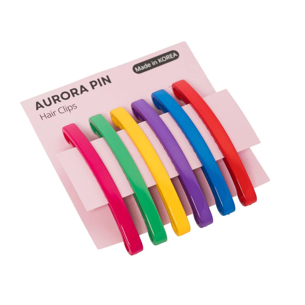 Medium Domed Hair Clips 6 Pack Assorted Colours - Viapin