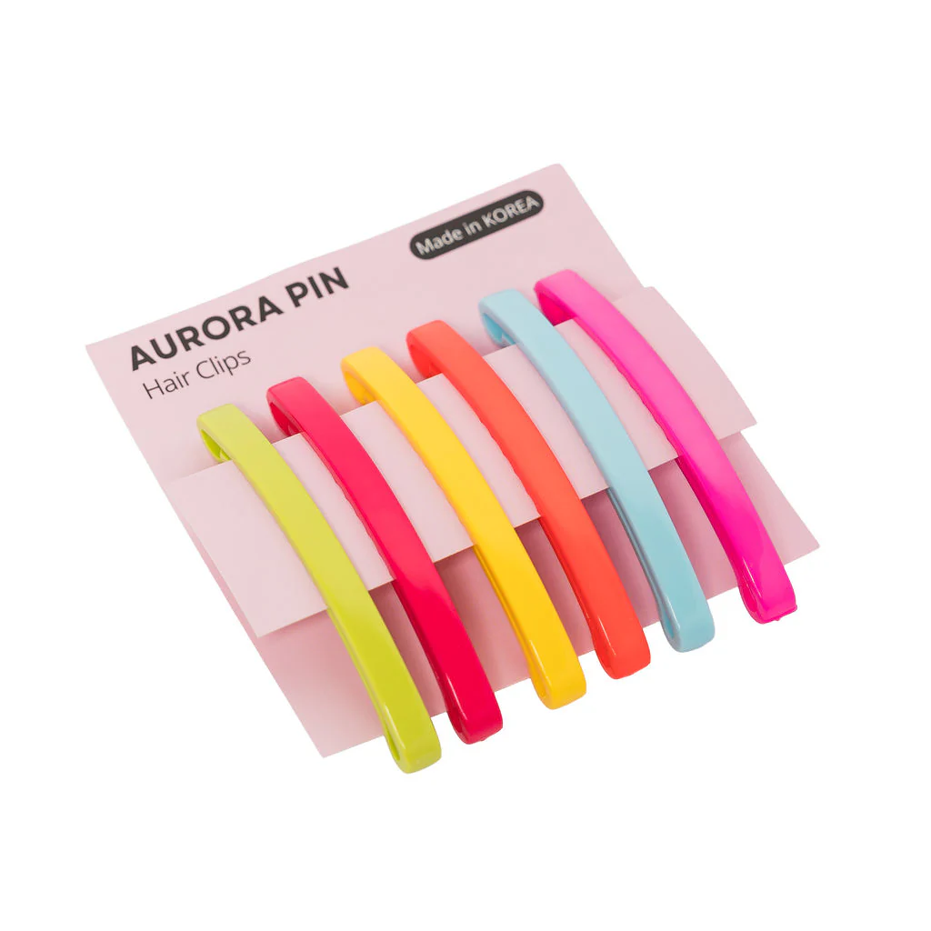 Medium Domed Hair Clips 6 Pack Assorted Colours - Viapin - Image 2