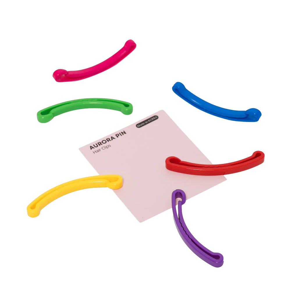 Medium Domed Hair Clips 6 Pack Assorted Colours - Viapin - Image 4