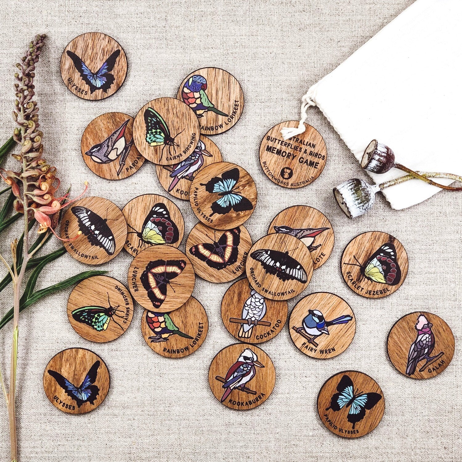 Memory Game Birds and Butterflies - Buttonworks - Image 3