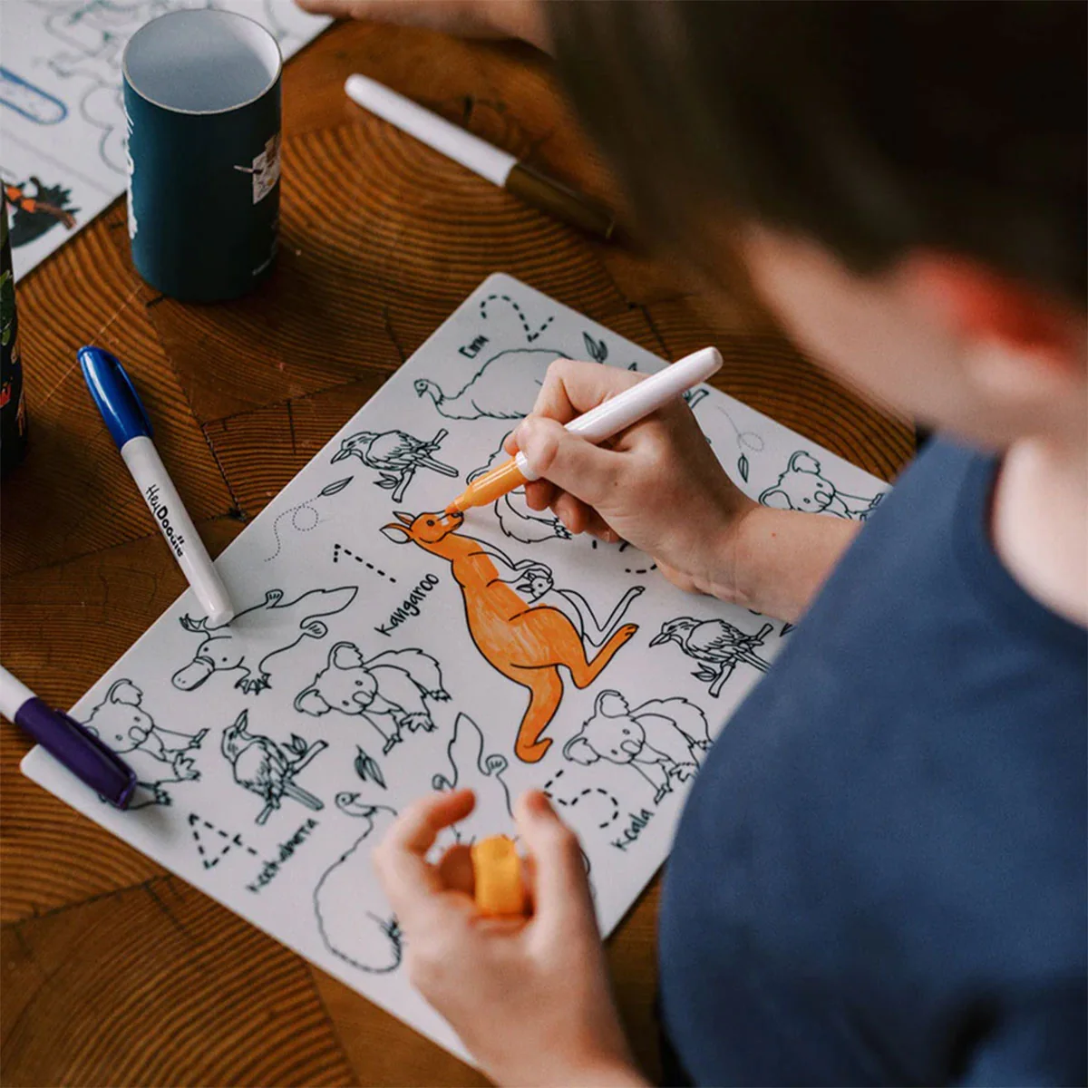 Mini Colouring & Doodle Mat Aussie Animals - Hey Doodle - Image 2