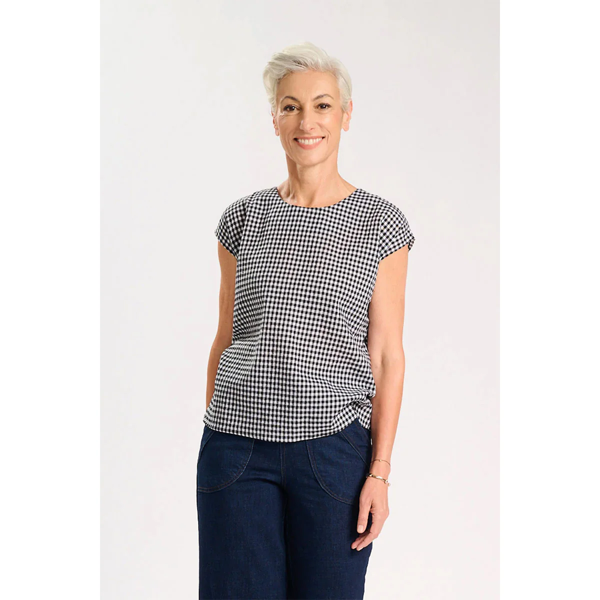 Mono Tee Black & White Cotton/Rayon - Image 2