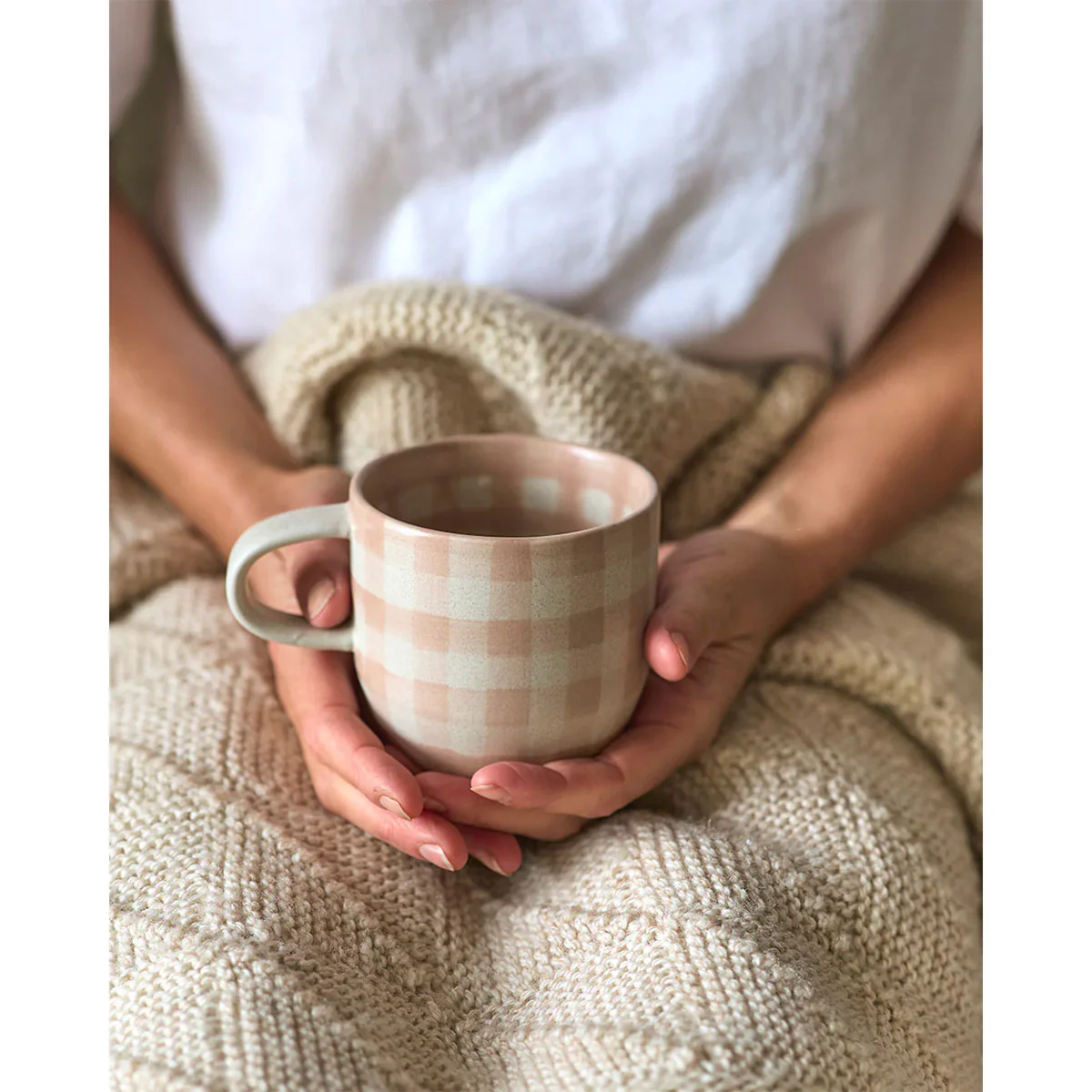 Mug Cat's Pyjamas Soft Terracotta Check - Robert Gordon - Image 2