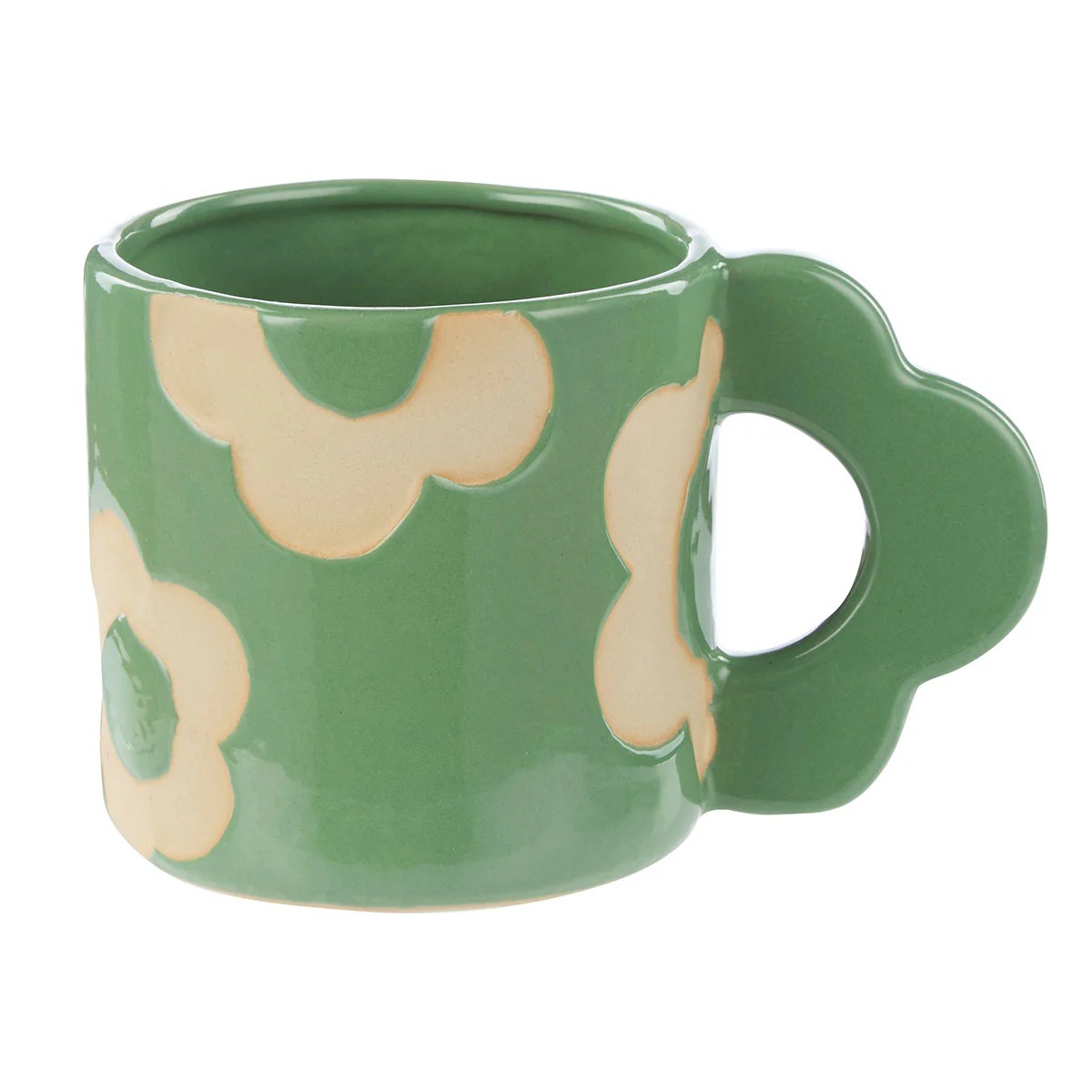 Mug Posey Flower Green 400ml - Isalbi