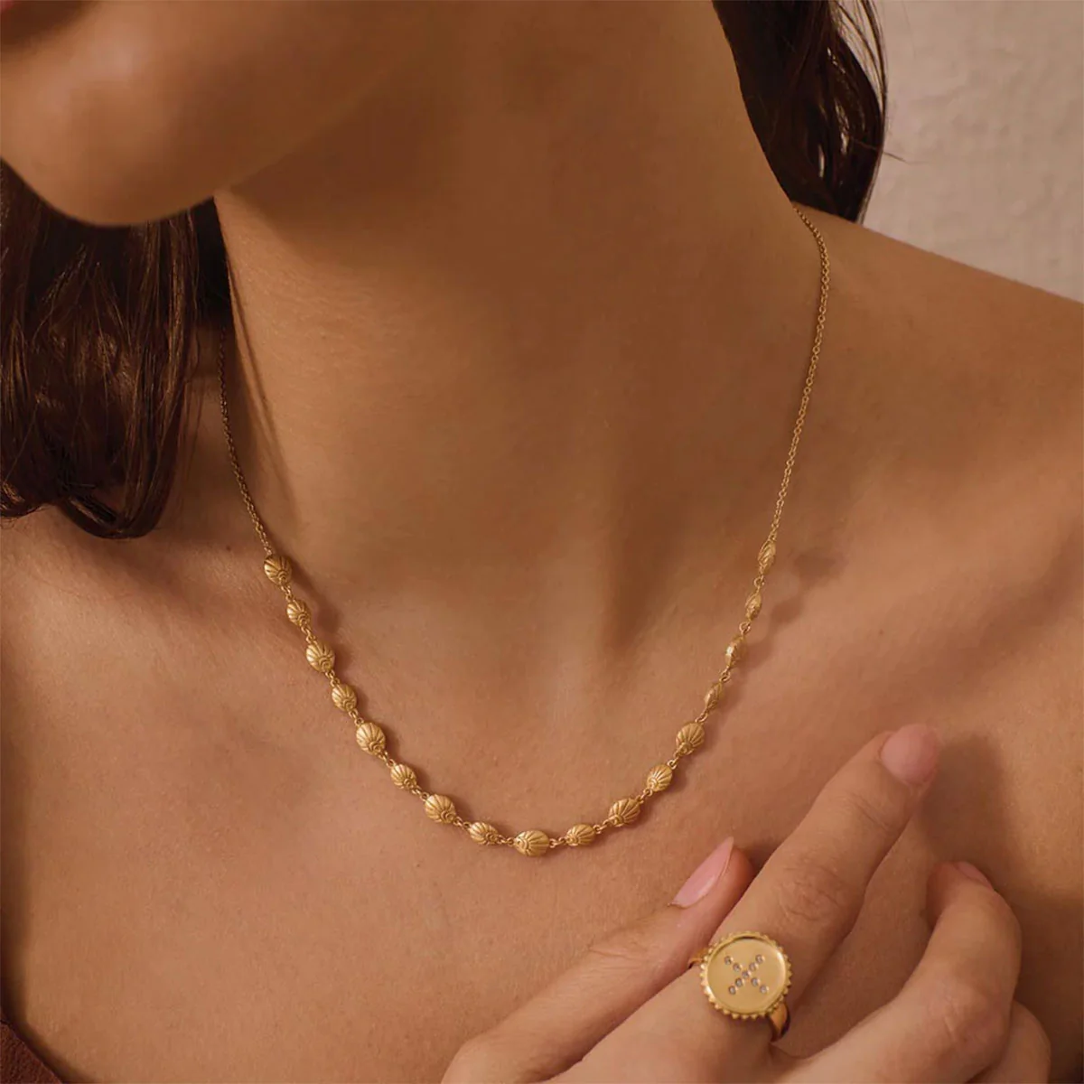 Necklace Daisy Hill Soul Protector 18KT Yellow Gold Plated - Murkani - Image 2