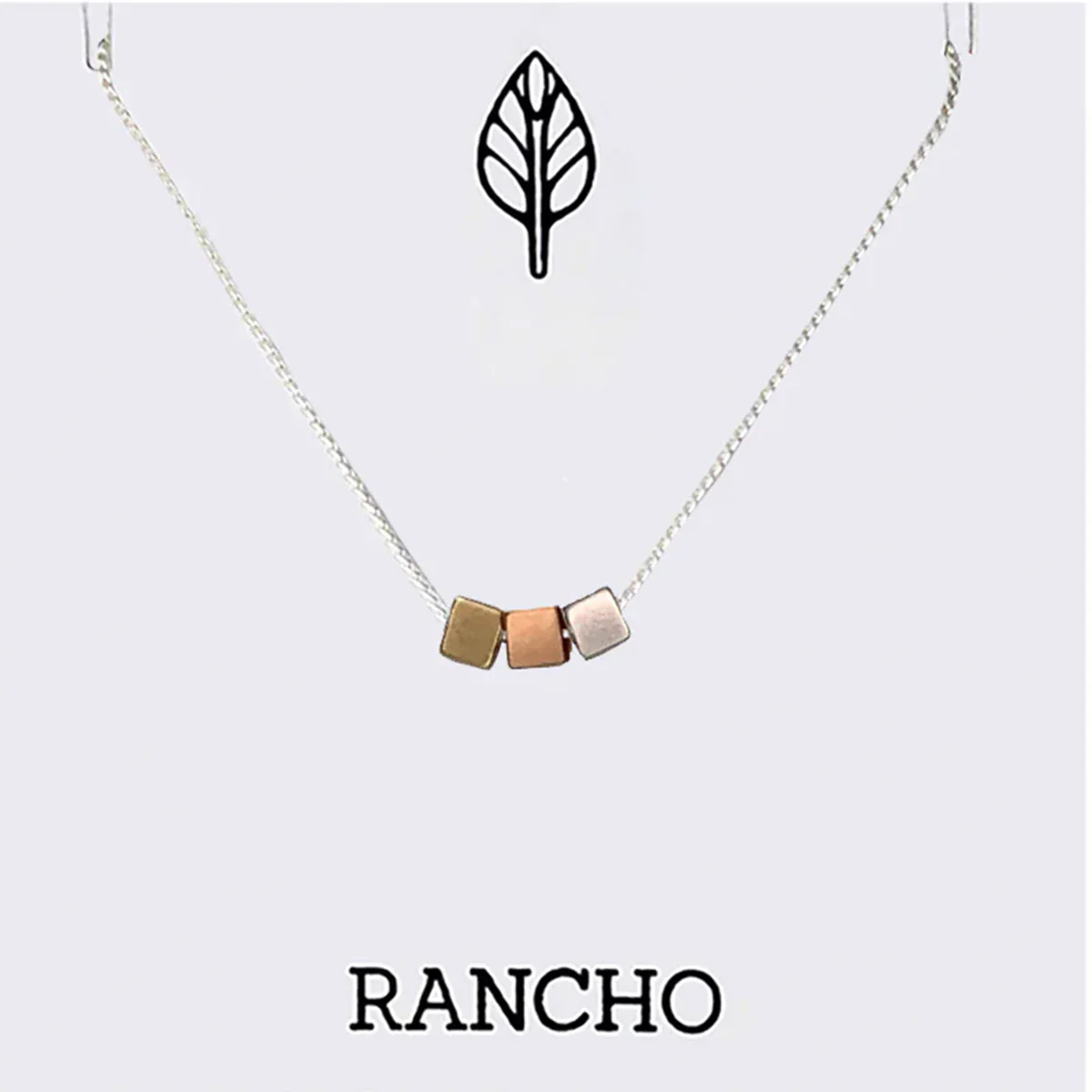 Necklace Silver Gold Rose Gold Cubes Chain - Rancho
