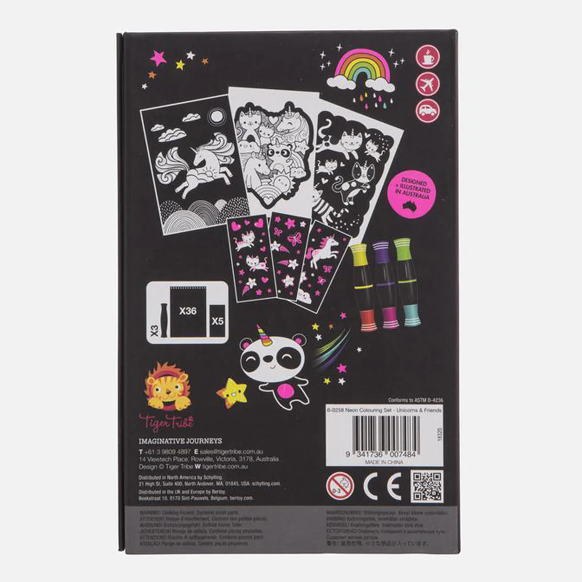 Neon Colouring Set Unicorn and Friends - Tiger Tribe - Image 5