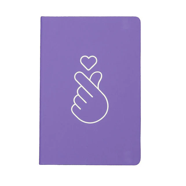 Notebook Purple Finger Heart Korean Wave NMA - Branded Ideas