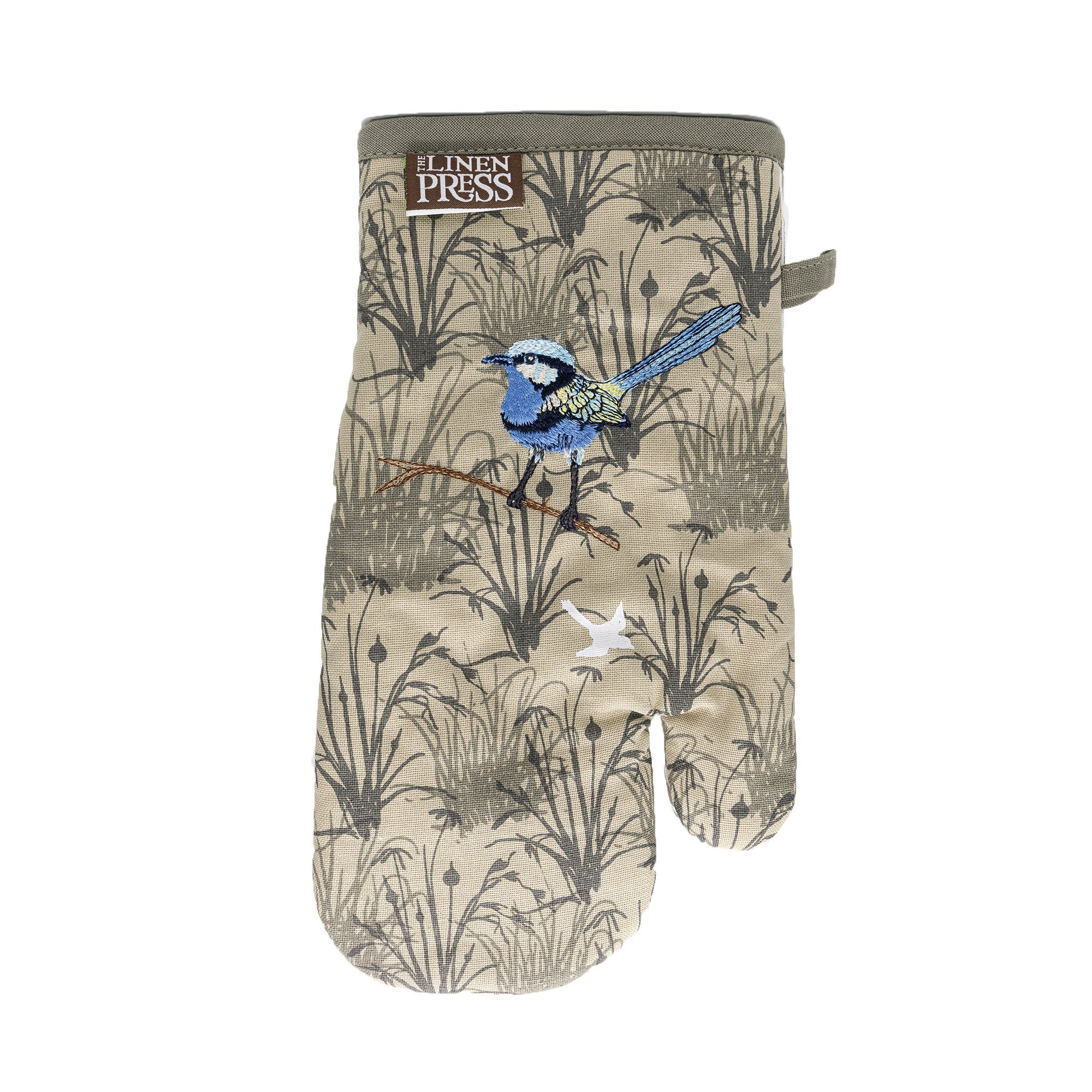 Oven Mitt Organic Blue Wren - Branded Ideas