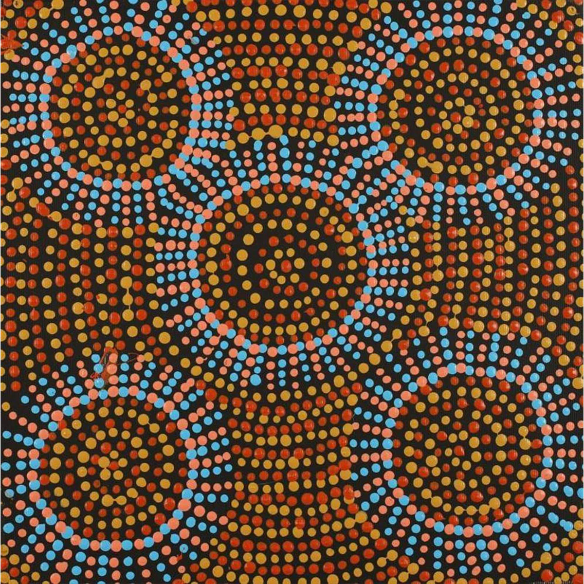 Painting 30x30cm prestretched Tina Napangardi Martin Jintiparnta Jukurrpa (Desert Truffle Dreaming) - Warlukurlangu