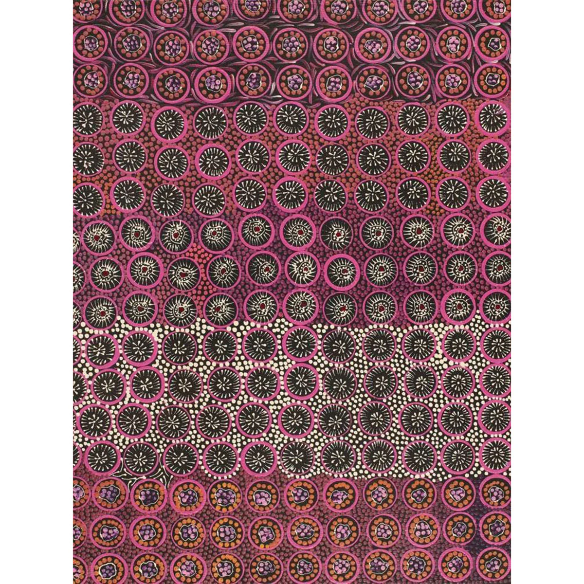 Painting 61x46cm Drusilla Nangala Spencer Watiya-warnu Jukurrpa (Seed Dreaming) - Warlukurlangu