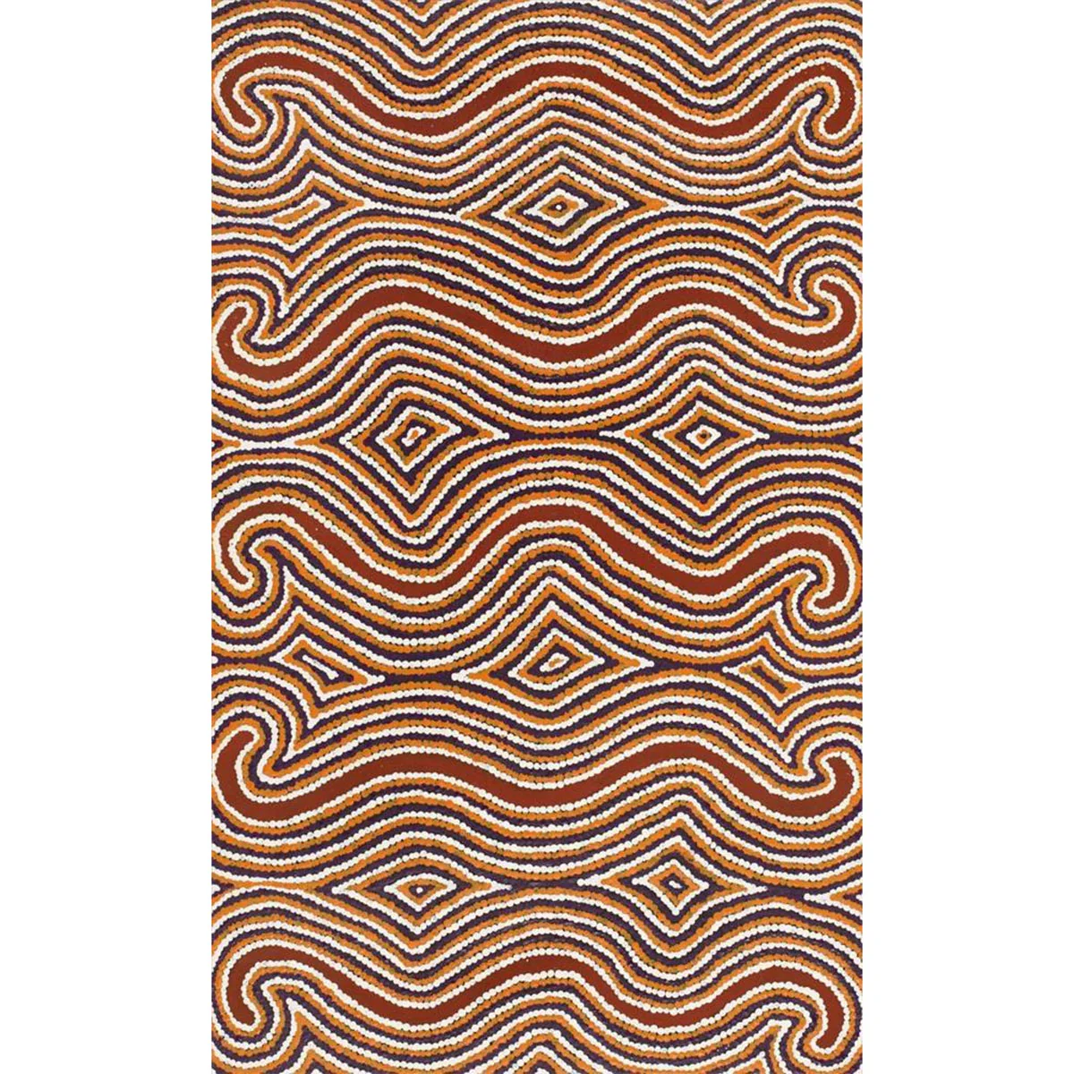Painting 76x46cm Kylie Napangardi Williams Yarla Jukurrpa (Bush Potato Dreaming) - Warlukurlangu