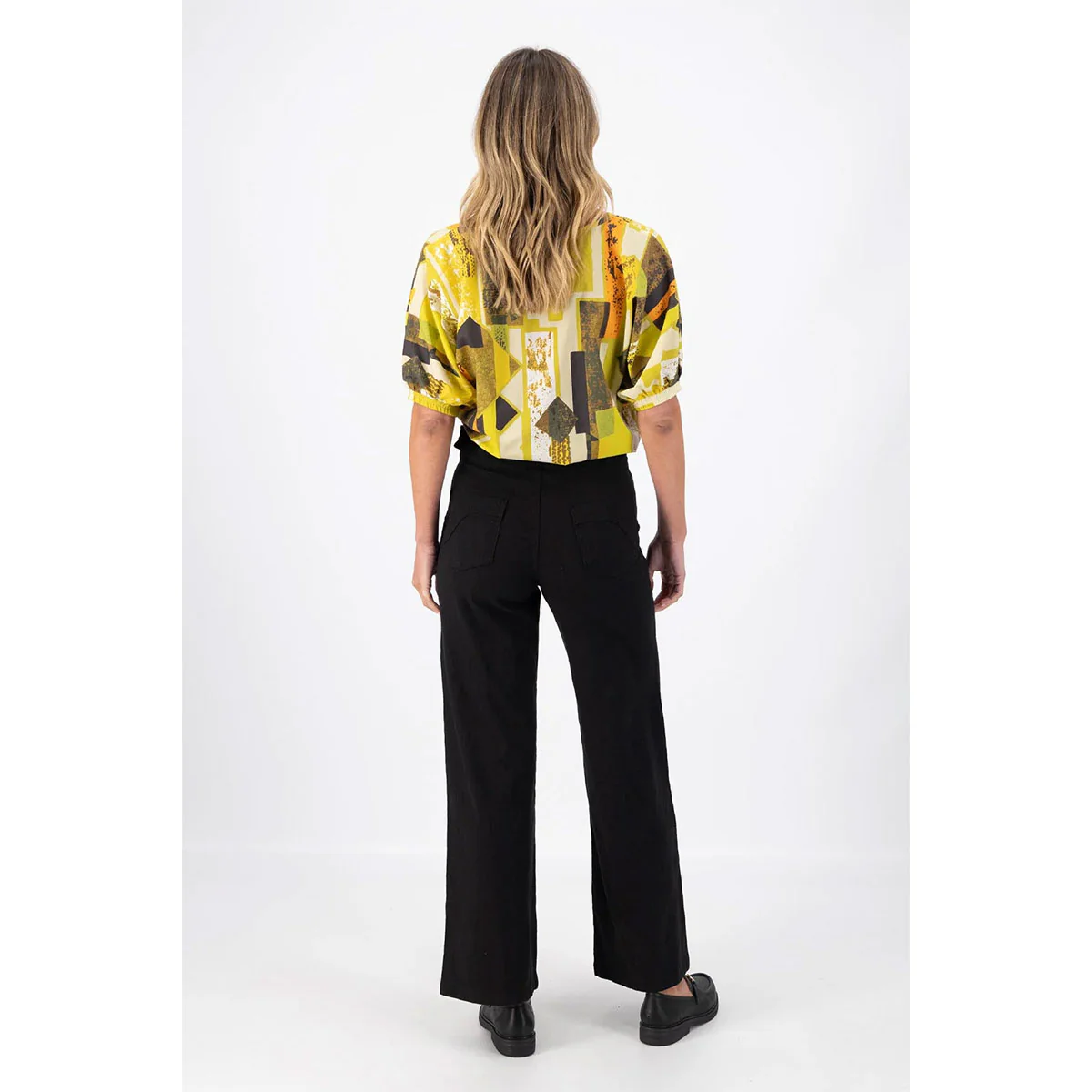 Peggy Long Pants Lino Black in Linen - Olga De Polga - Image 3