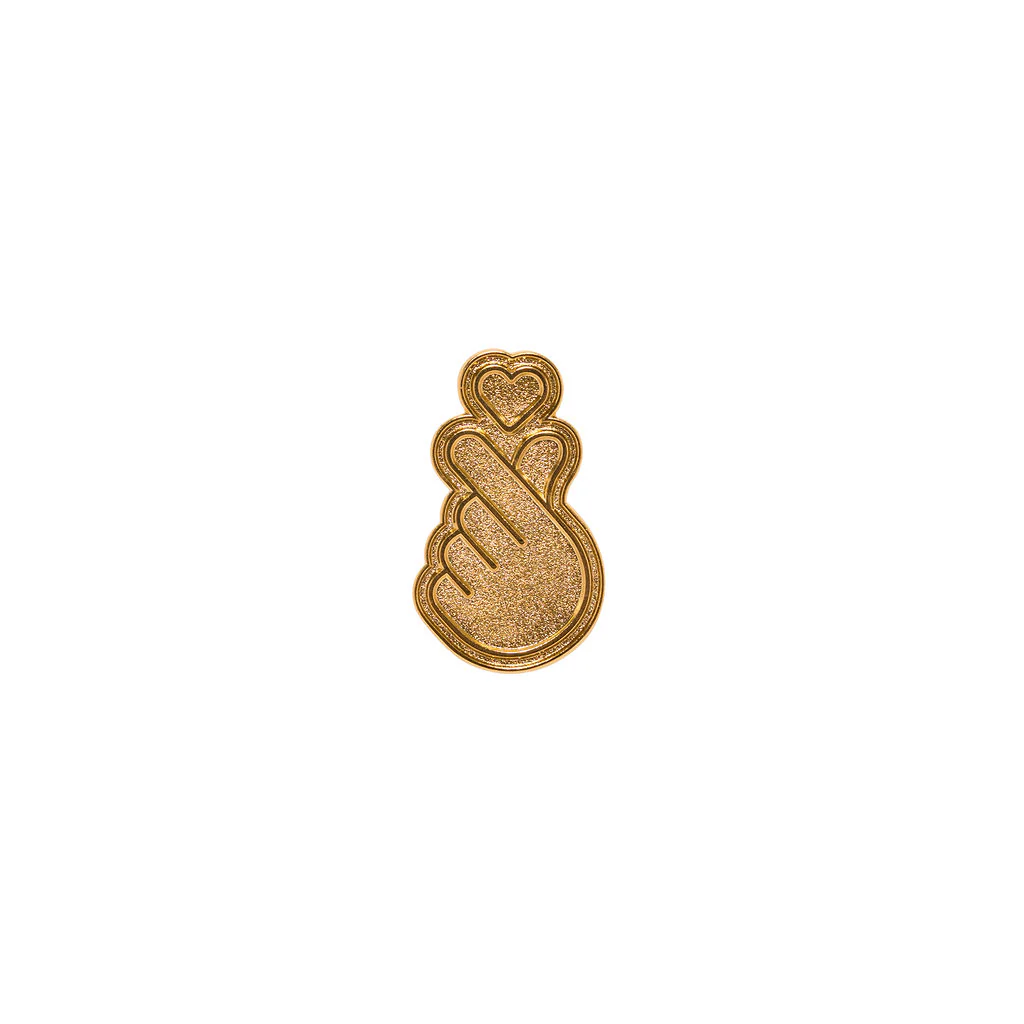 Pin Hallyu Finger Heart Gold Glitter Powder - Explore Engage Enjoy