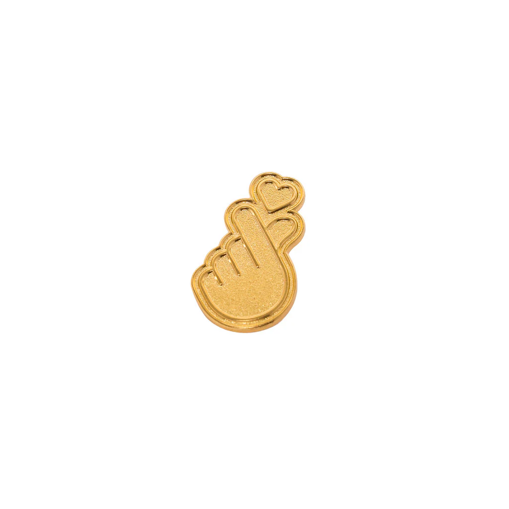 Pin Hallyu Finger Heart Gold Glitter Powder - Explore Engage Enjoy - Image 2