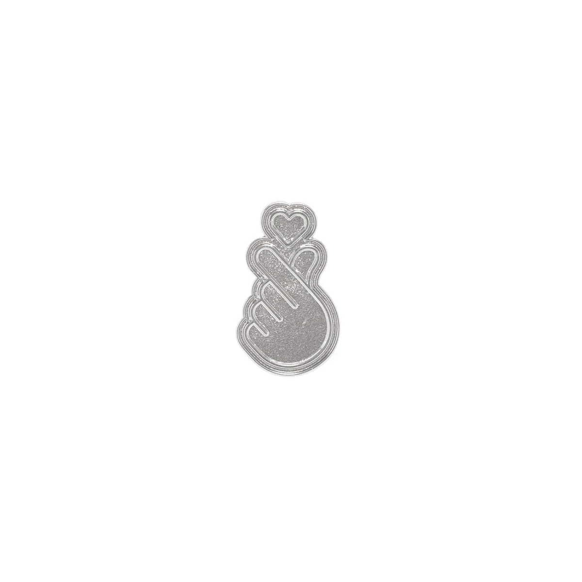 Pin Hallyu Finger Heart Silver Glitter Powder - Explore Engage Enjoy