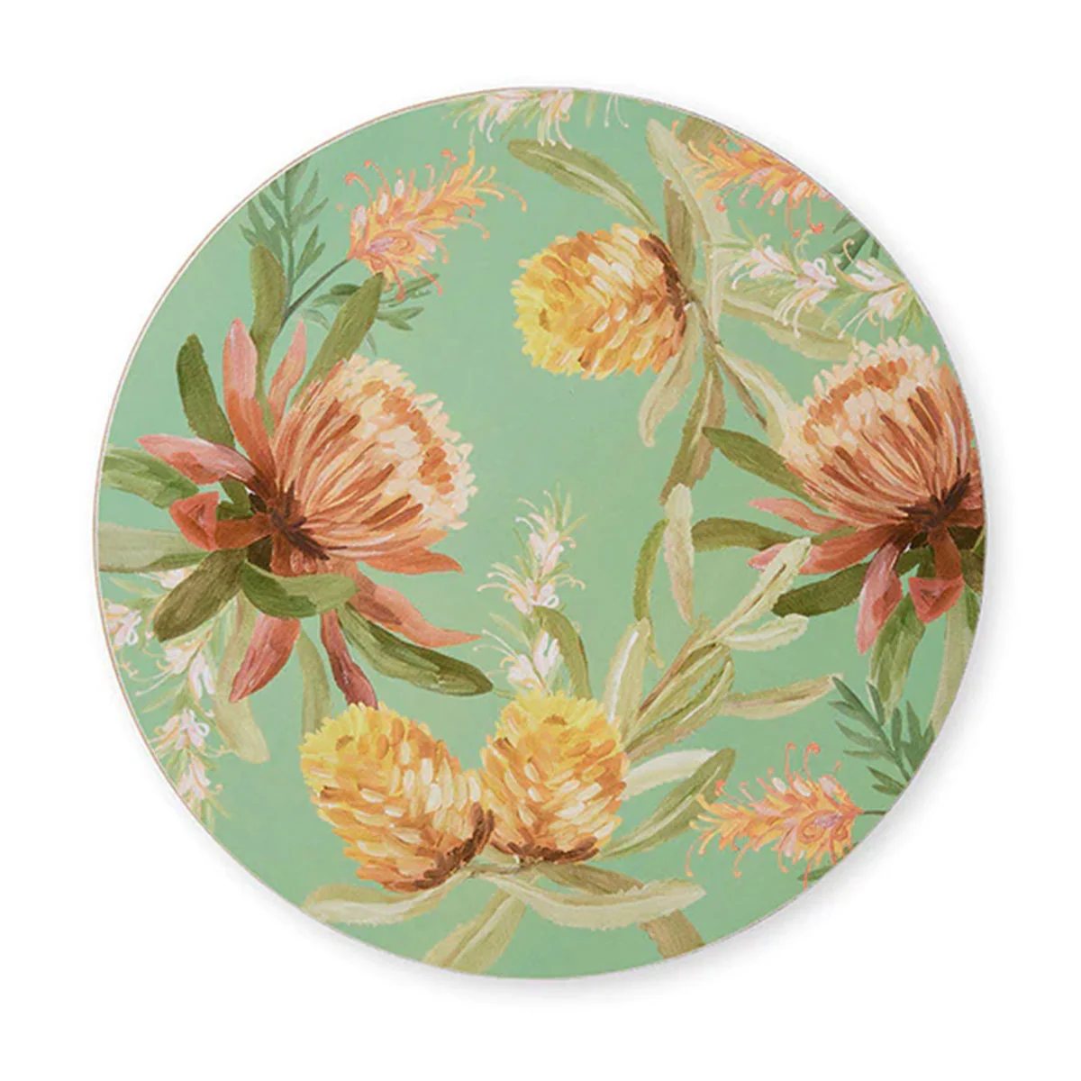 Placemats Moama Green Round Set 4 - Madras Link