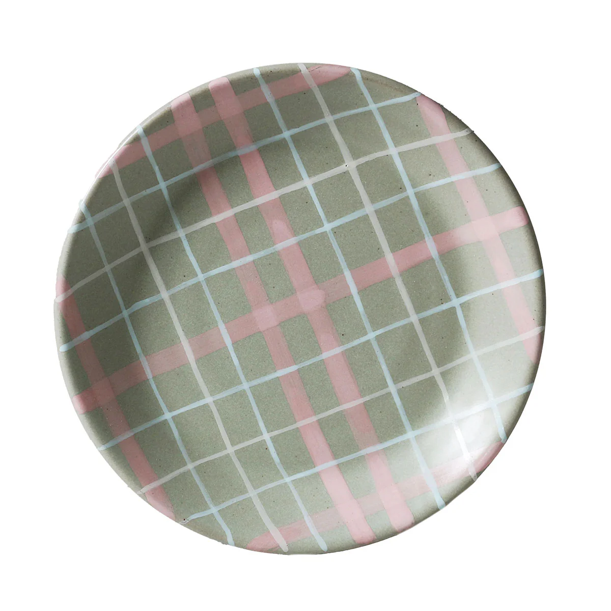 Plate Cat's Pyjamas Sage & Blush Check - Robert Gordon
