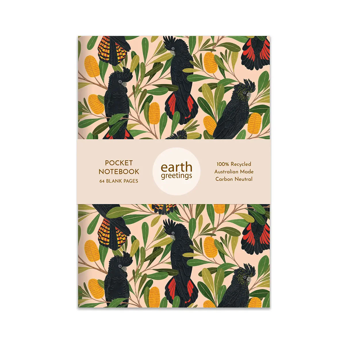 Pocket Notebook Blank Cockatoos & Banksia - Earth Greetings