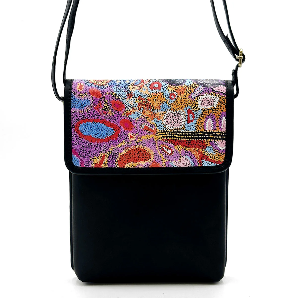 Printed Leather Sling Bag Andrea Mimpitja Adamson BAAD777 - Better World Arts