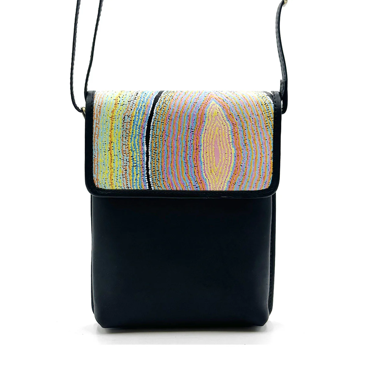 Printed Leather Sling Bag Liddy Napanangka Walker ALWA624 - Better World Arts