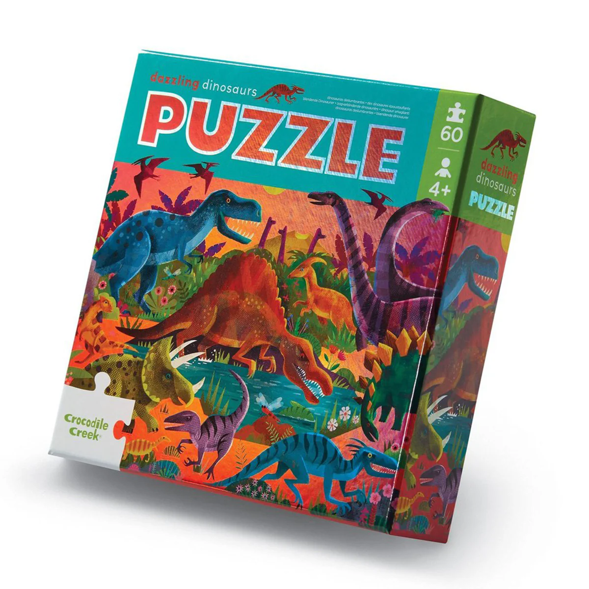Foil Puzzle Dazzling Dinosaurs 60pc - Crocodile Creek