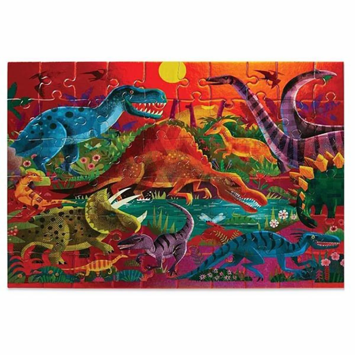 Foil Puzzle Dazzling Dinosaurs 60pc - Crocodile Creek - Image 2