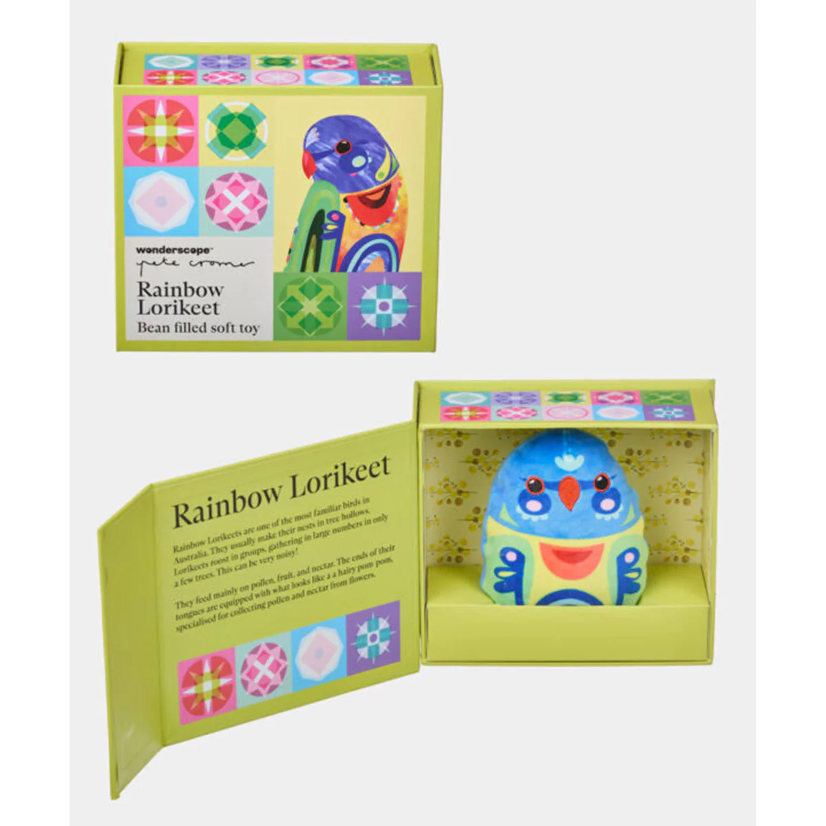 Rainbow Lorikeet Soft Toy in Box Pete Cromer - Wonderscope - Image 2