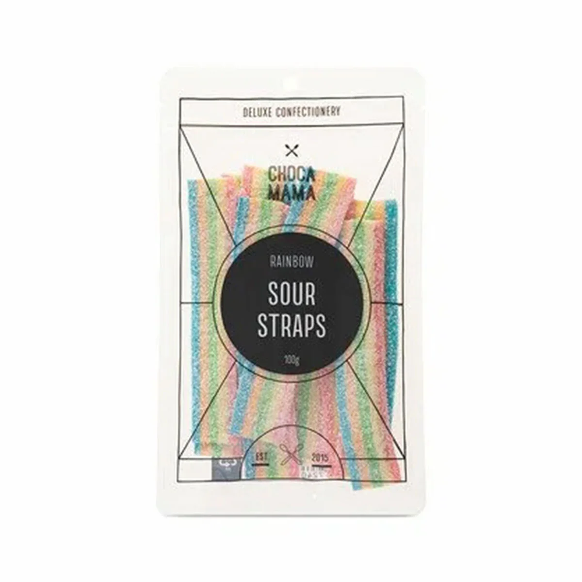 Rainbow Sour Straps 100g - Chocamama