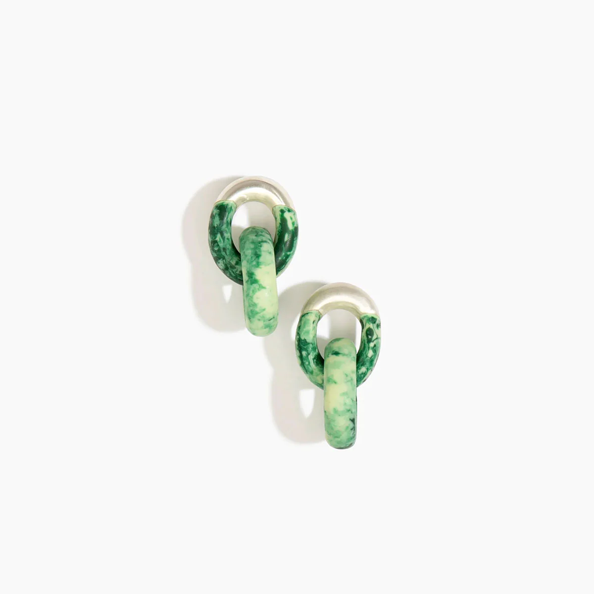 Rock Chain Earrings Small Grass - Dinosaur Design