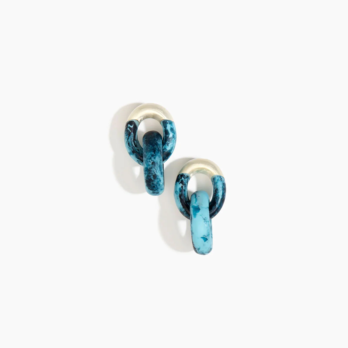 Rock Chain Earrings Small Water - Dinosaur Design