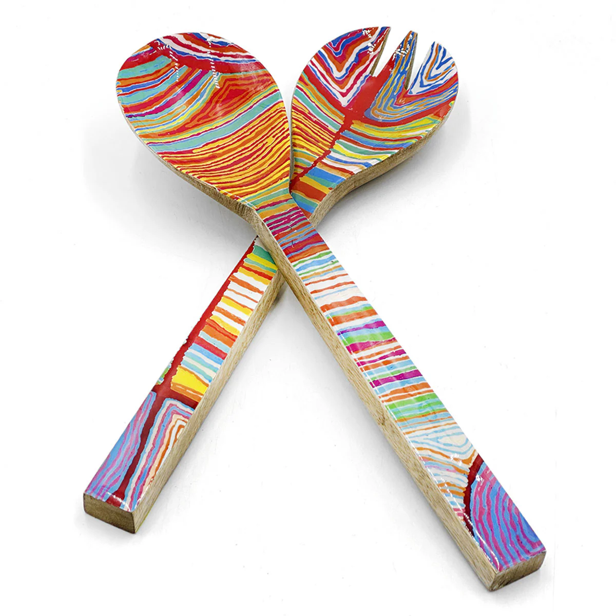 Salad Servers Wooden Judy Watson AJWA696 - Better World Arts