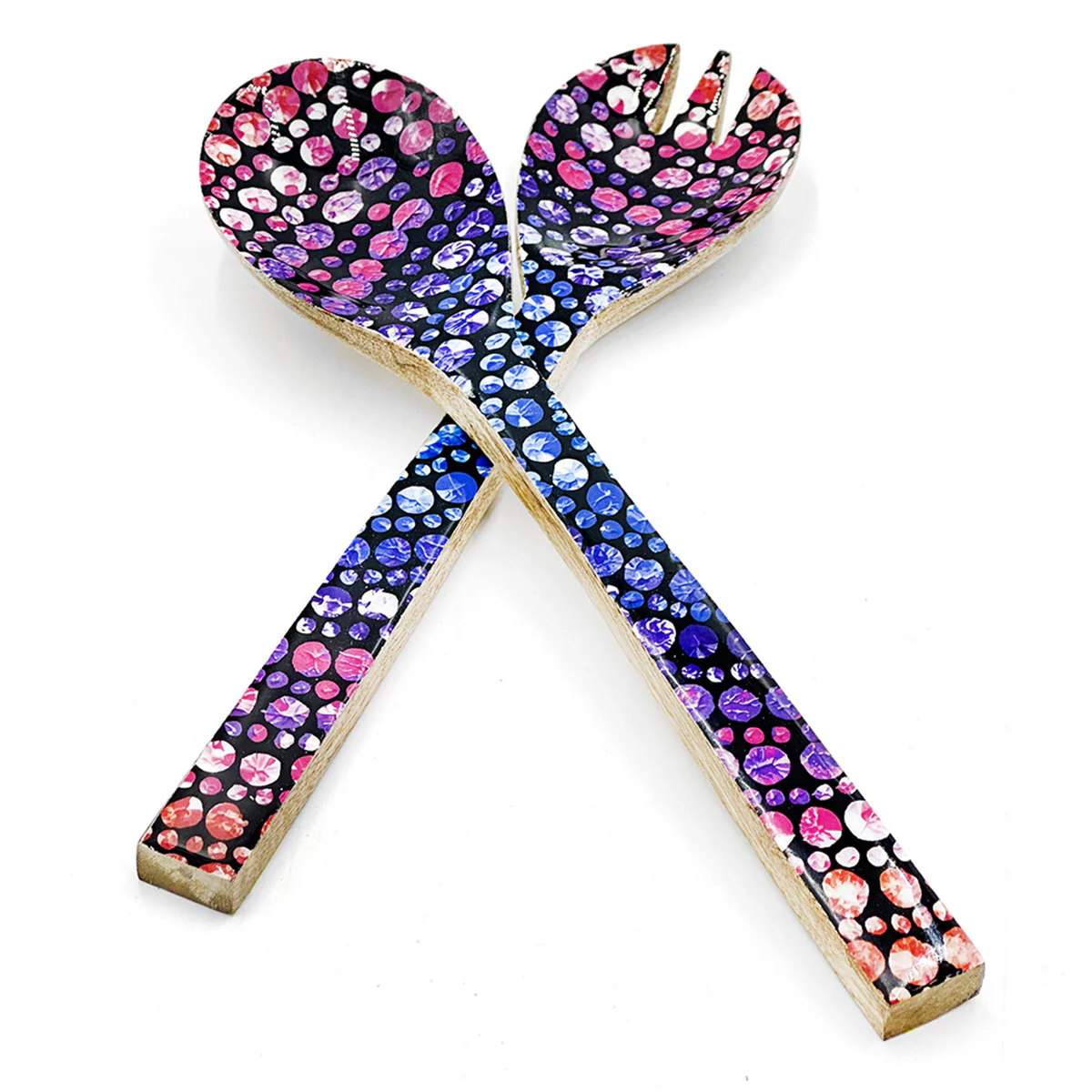 Salad Servers Wooden Olivia Wilson BOWI711 - Better World Arts