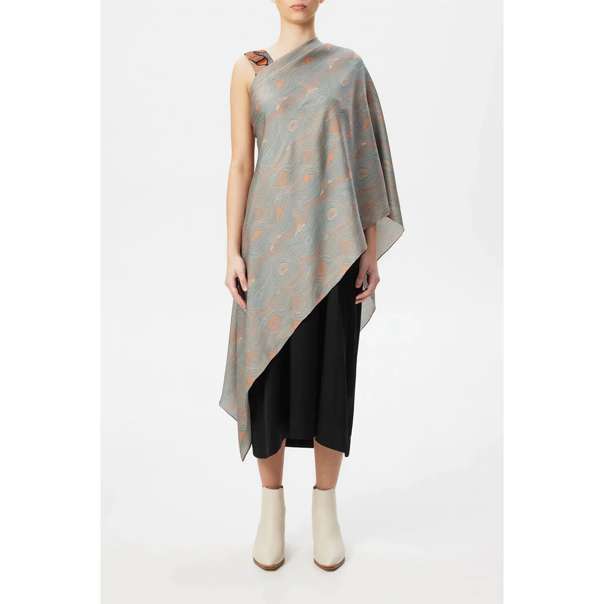 Silk Scarf Murrandi Grey 180cm x 100cm - Ngali