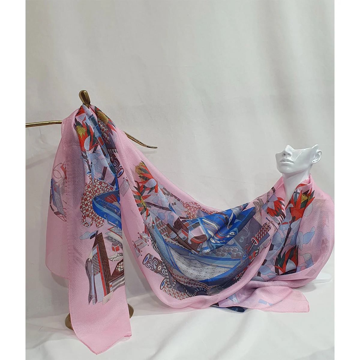 Scarf Long Buyeo Taebi Carre Pink - Leemisun Textile Art Co