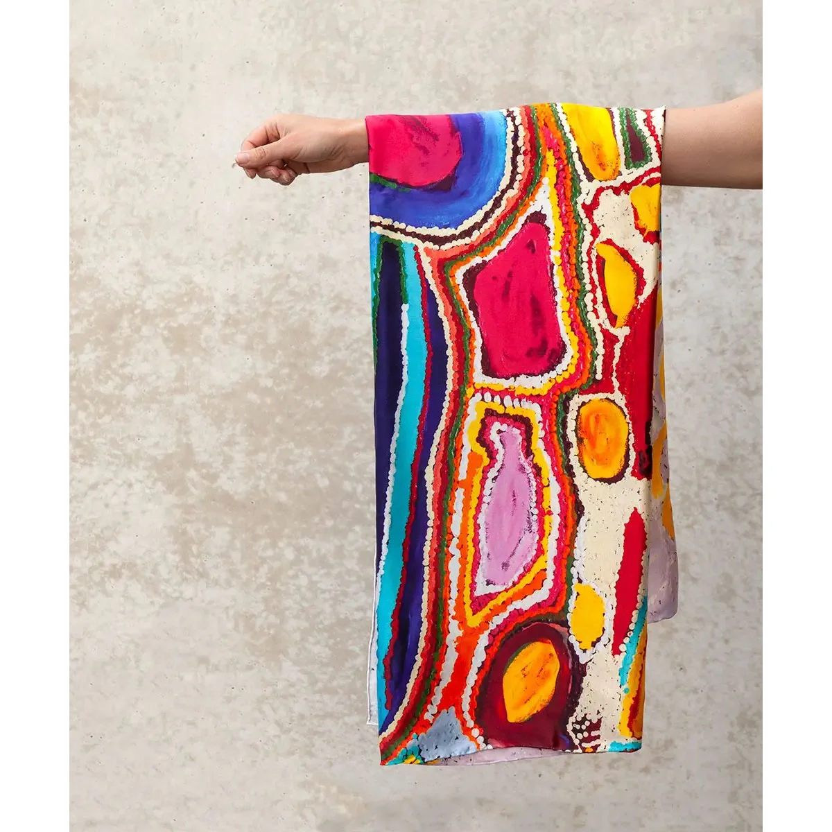 Scarf Silk Parnngurr Area by Jakayu Biljabu - One of Twelve - Image 2