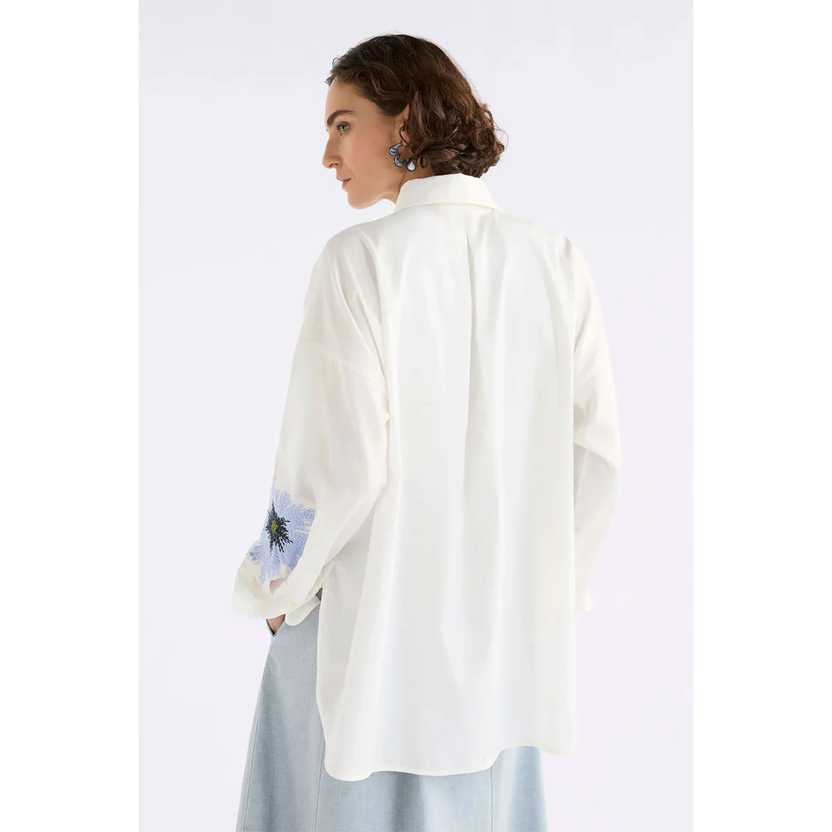 Shirt Relaxed Eiren White/Lilac Blue - Elk Accessories - Image 3