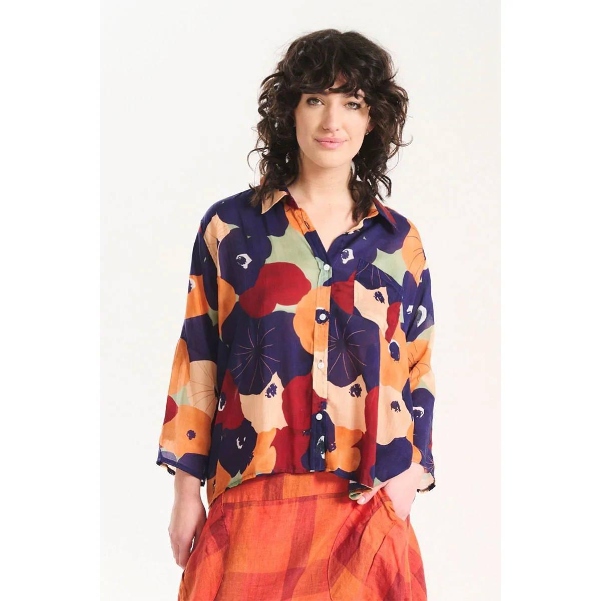Shirt Zahara Peach Cotton Voile - Olga de Polga - Image 2