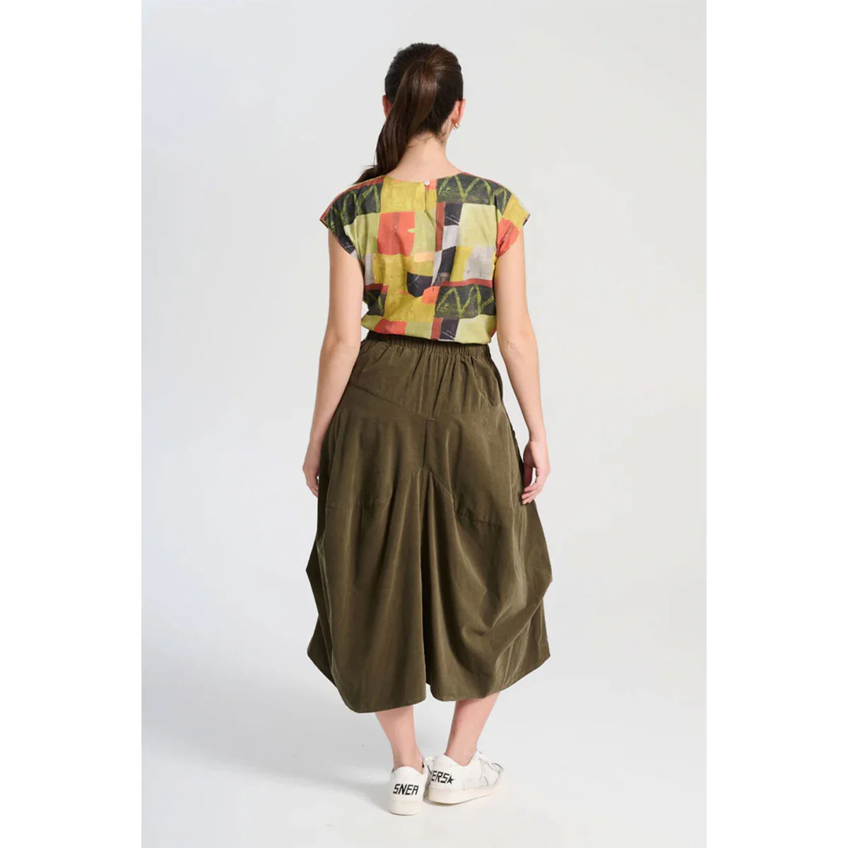 Skirt Milwaukee Marlowe Olive Fine Cord - Olga De Polga - Image 3