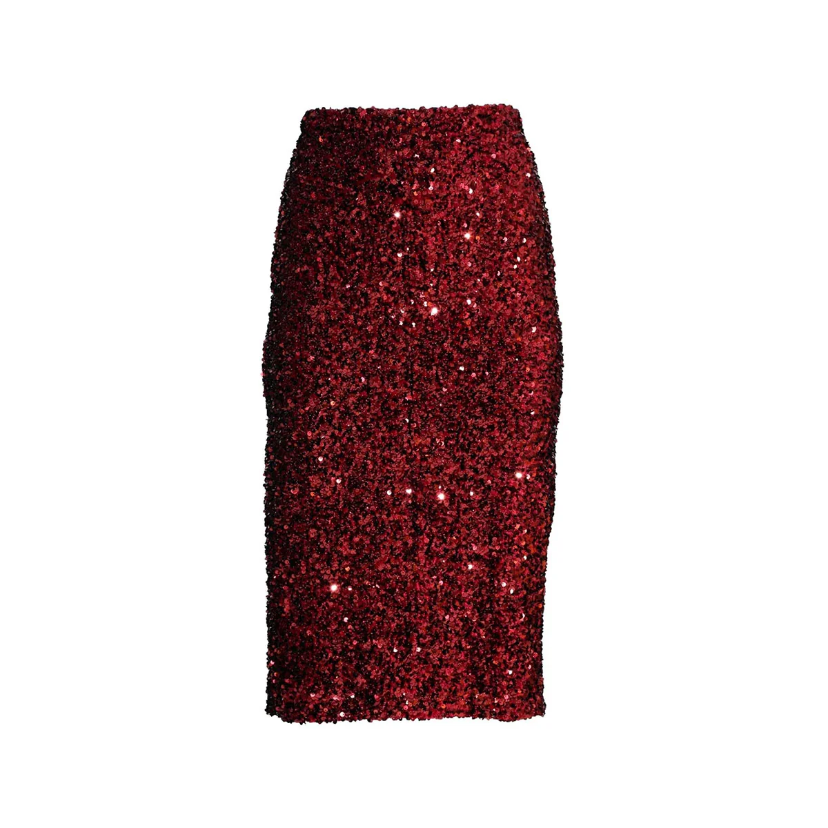 Skirt Nova Dark Red Sequinned Velvet - Olga de Polga