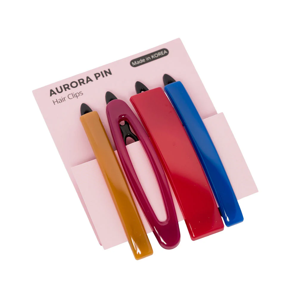 Snap Hair Clips 4 Pack Assorted Colours - Viapin